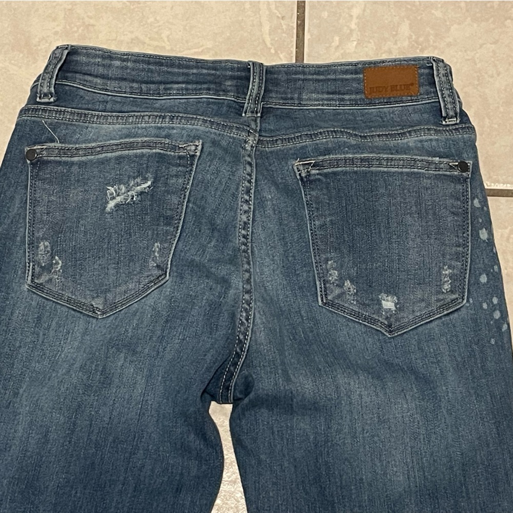 Judy Blue Distressed Blue Women's Skinny Jeans Size 9 - Picture 6 of 10
